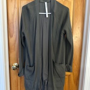 Lululemon Athletica olive green Open Cardigan sz 8